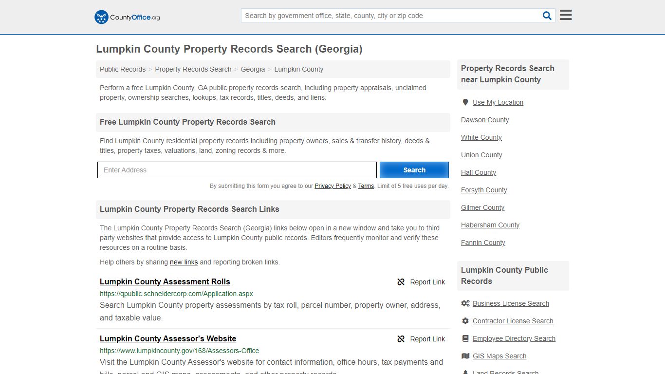 Property Records Search - Lumpkin County, GA (Assessments ...