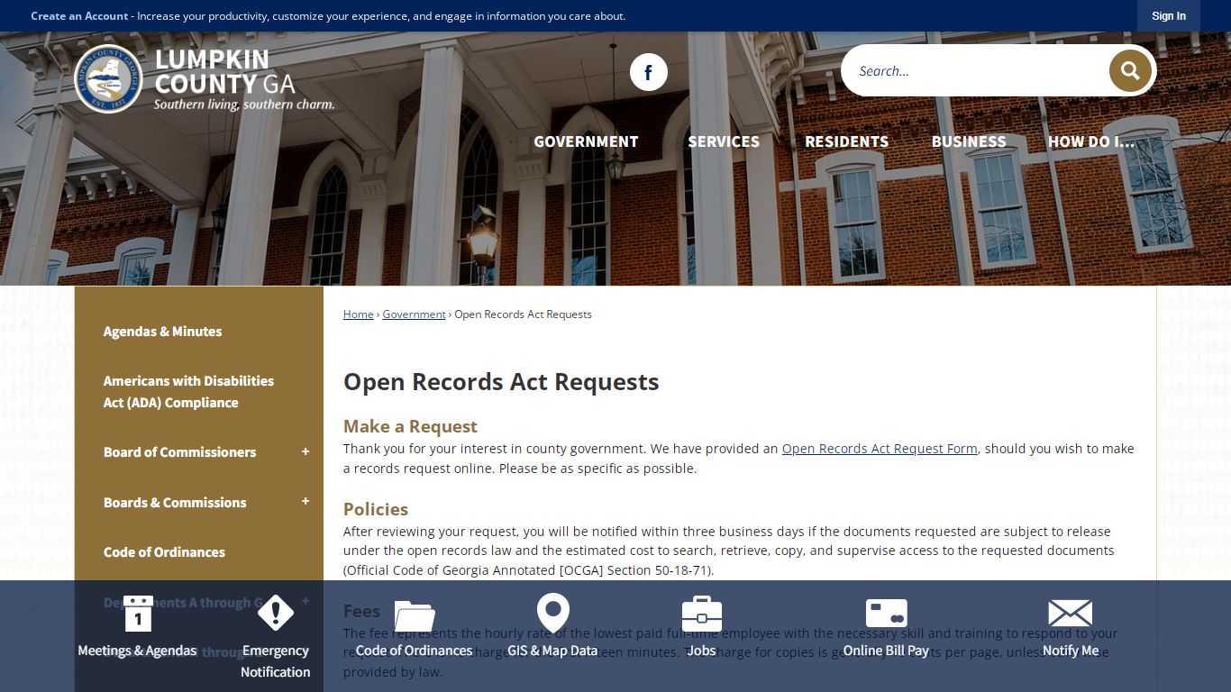 Open Records Act Requests | Lumpkin County, GA